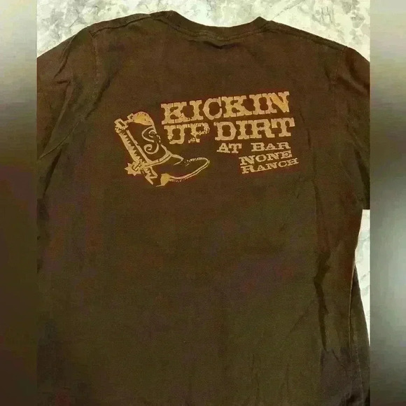 RARE 2005 Nickelodeon Rewind Hey Dude Bar None Ranch Brown Tshirt Size Medium - Picture 4 of 4